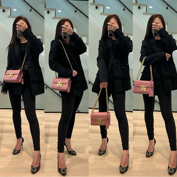 ❌SOLD❌Authentic Gucci pink Guccissima small padlock chain bag - Picture 3 of 16